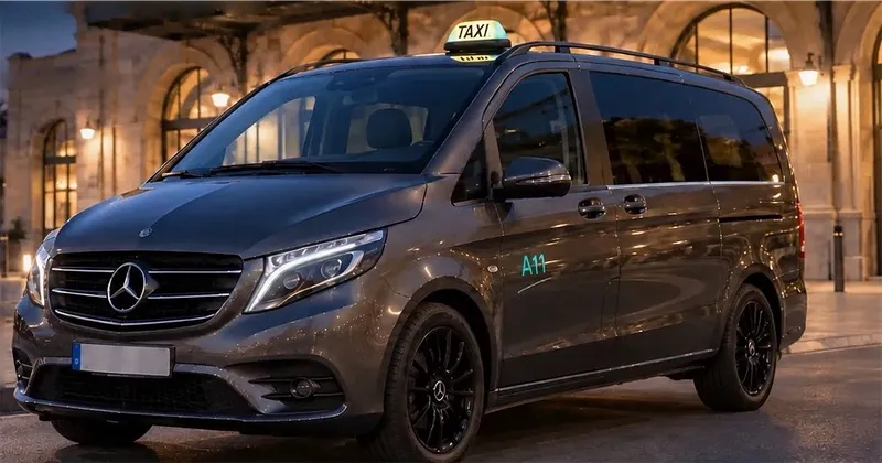 Van Mercedes Classe V gris métallisé 8 places d'Action 11 Taxi